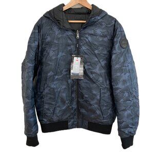 NWT PAJAR Maxwell Men's Reversible Bomber Black/Navy Camo Size M